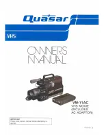 Quasar Palmcorder VM-11 User Manual preview