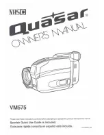 Quasar Palmcorder VM-575 User Manual preview