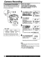 Предварительный просмотр 16 страницы Quasar Palmcorder VM-D101 User Manual