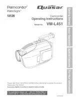 Quasar Palmcorder VM-L451 User Manual preview