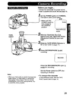 Preview for 21 page of Quasar Palmcorder VM-L458 User Manual