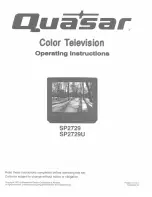 Preview for 1 page of Quasar SP-2729UV User Manual