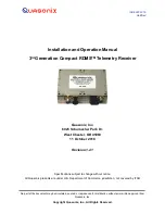 Preview for 1 page of Quasonix 3rd Generation RDMS 2760 Installation And Operation Manual