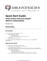 Предварительный просмотр 1 страницы Quatech ABDG-ET-DP501 Quick Start Manual