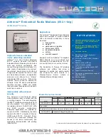 Quatech Airborne Embedded Radio Modules WLRB-RA-DP100 Specification Sheet preview