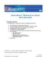 Quatech AirborneDirect Wireless Device Server Quick Start Manual preview