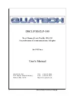 Quatech Asynchronous Communications Adapter for PCI bus... User Manual preview