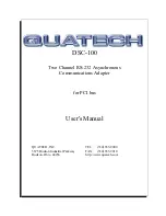 Предварительный просмотр 1 страницы Quatech DSC-100 User Manual