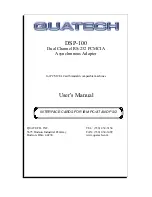 Preview for 1 page of Quatech DSP-100 User Manual