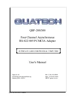 Preview for 1 page of Quatech QSP-200 User Manual