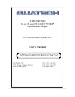 Предварительный просмотр 1 страницы Quatech SSP-200 User Manual