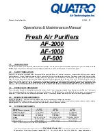 Preview for 1 page of Quatro AF-1000 Operation And Maintenance Manual