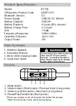 Preview for 2 page of Qudo BT100 Instruction Manual