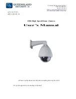 Preview for 1 page of Queensland security OSD High Speed Dome Camera User Manual