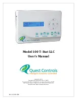 Preview for 1 page of Quest Controls 100 T-Stat LLC User Manual