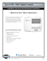 Preview for 1 page of Quest Engineering DEH 3000 Installation, Operation And Maintenance Instructions