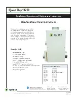 Preview for 1 page of Quest Engineering Dry 132D Installation, Operation And Maintenance Instructions