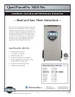 Quest Engineering PowerDry 385D Pro Installation, Operation And Maintenance Instructions preview