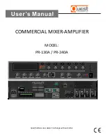 Preview for 1 page of Quest Engineering PR-130A User Manual