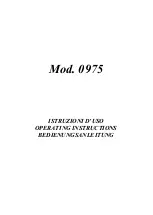 Preview for 1 page of Quick MILL 0975 Operating Instructions Manual