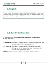 Preview for 25 page of Quick Tools QUTS2300 User Manual