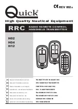 Preview for 1 page of Quick RRCH02 Manual Of Installation And Use