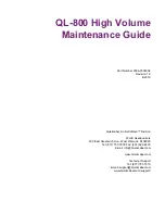 Preview for 1 page of QuickLabel QL-800 Maintenance Manual