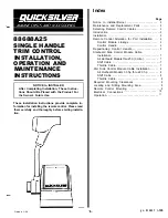 Quicksilver 88688A25 Installation, Operation And Maintenance Instructions preview