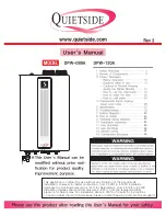 Preview for 1 page of Quietside DPW-099A User Manual