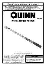 Предварительный просмотр 1 страницы QUINN 64915 Owner'S Manual & Safety Instructions