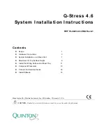 Quinton Q-Stress 4.6 System Installation Instructions предпросмотр