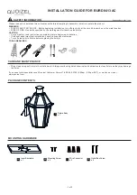 Quoizel BURD8413AC Installation Manual предпросмотр