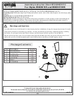 Quoizel MHE9010K Assembly Instruction Sheet предпросмотр