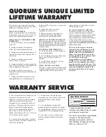 Preview for 2 page of QUORUM INTERNATIONAL THE PROXIMA Installation Instructions Manual