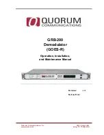 Quorum GRB-200 Operation, Installation, And Maintenance Manual preview