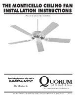 Quorum monticello Installation Instructions Manual preview