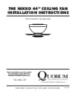 Предварительный просмотр 1 страницы Quorum The Nikko 44" Installation Instructions Manual