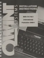 Preview for 1 page of QWINT MSR742-I Installation Instructions Manual