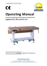 R. Beck Maschinenbau Ergoplan EP1 FH Operating Manual предпросмотр