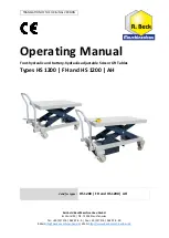 R. Beck Maschinenbau HS 1200 FH Operating Manual preview