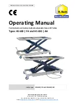 R. Beck Maschinenbau HS 600 Operating Manual preview