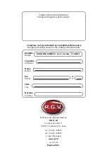 Preview for 44 page of R.G.V. 110831 Instruction Manual