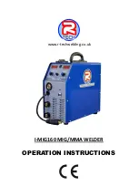 Preview for 1 page of R-Tech I-MIG160 MIG Operation Instructions Manual