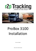 Preview for 1 page of r2p Tracking ProBox 3100 Installation Manual