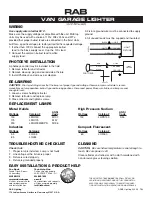 Предварительный просмотр 2 страницы RAB VAN GARAGE LIGHTER Installation Instructions Manual