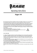 Preview for 13 page of Rabe Digger HA Operating Instructions Manual