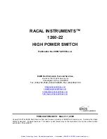 Предварительный просмотр 2 страницы Racal Instruments 1260-22 User Manual