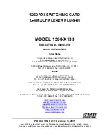 Preview for 1 page of Racal Instruments 1260-X133 User Manual