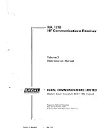 Предварительный просмотр 1 страницы Racal Instruments RA.1218 Maintenance Manual