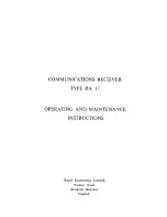 Preview for 1 page of Racal Instruments RA-17 Operating And Maintenance Instructions Manual